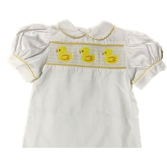 MSC Smocked Yellow Rubber Ducky day gown layette day gown 0-6m NEW duck Easter - Picture 4 of 4